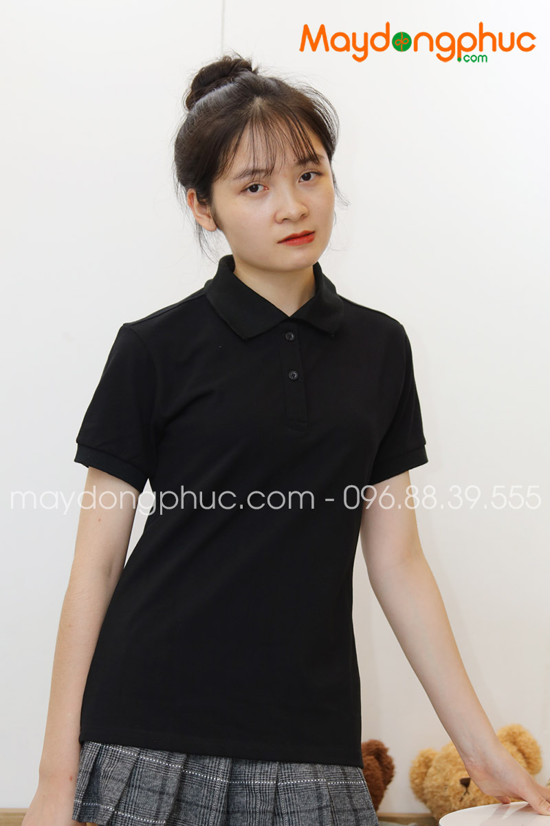 Áo phông polo màu đen - mẫu 2