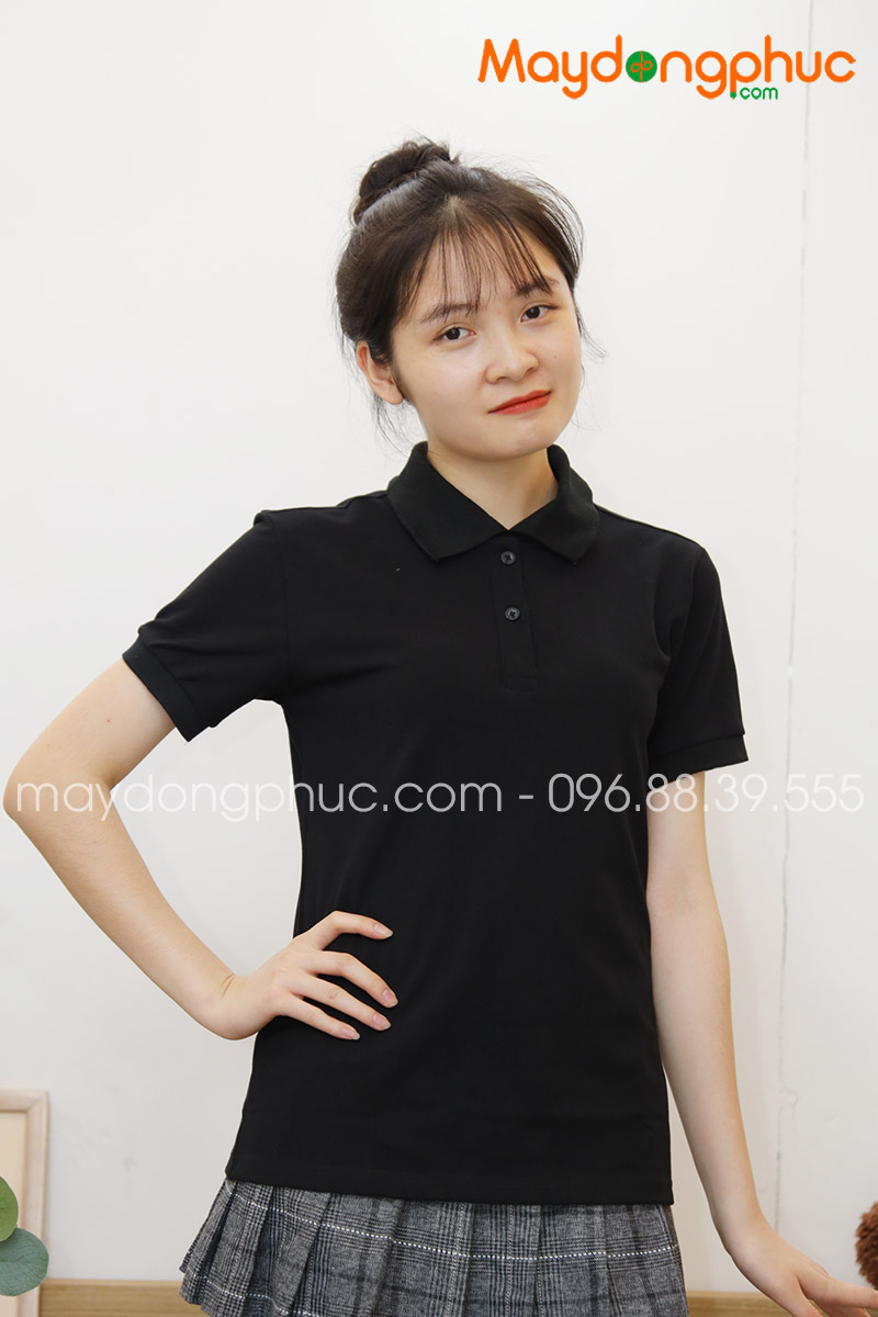 Áo phông polo màu đen - mẫu 4