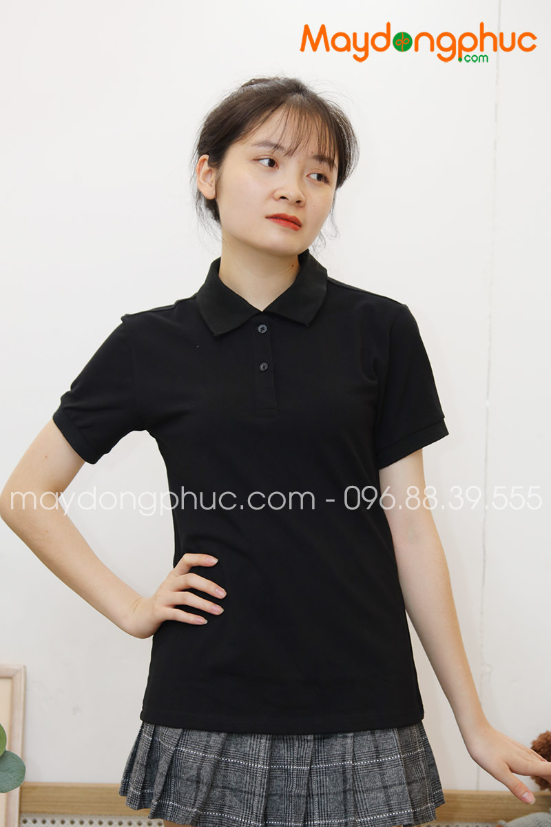 Áo phông polo màu đen - mẫu 5