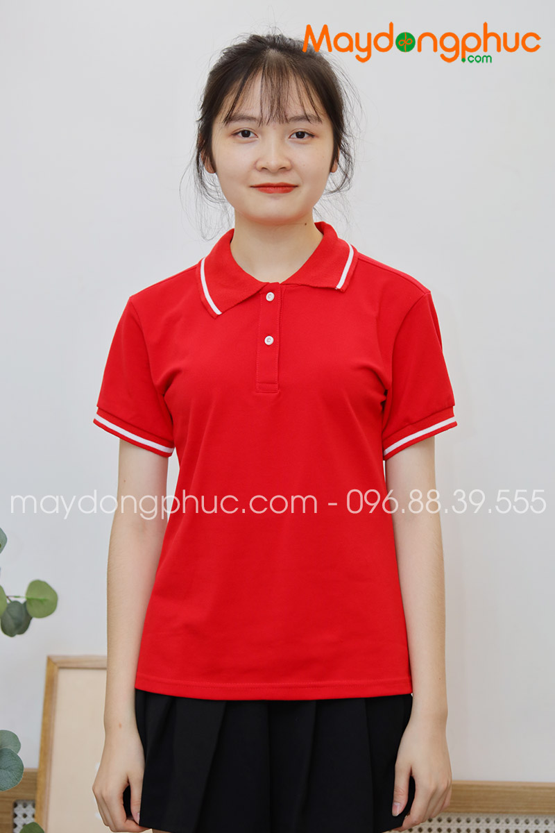 Áo phông polo màu đỏ - mẫu 4