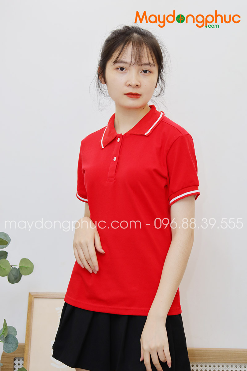 Áo phông polo màu đỏ - mẫu 5