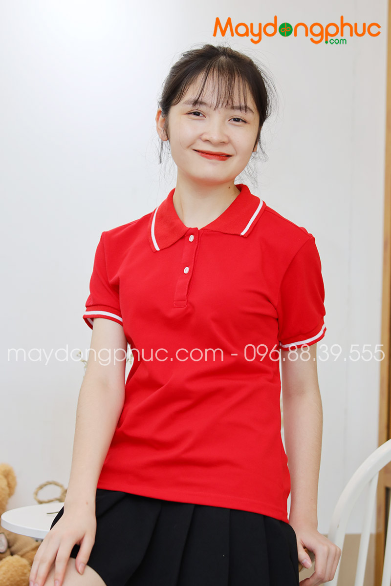 Áo phông polo màu đỏ - mẫu 6