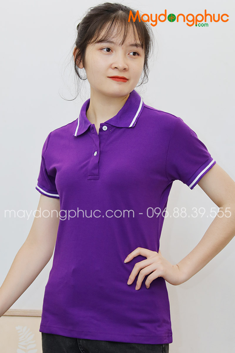 Áo phông polo màu tím - mẫu 5