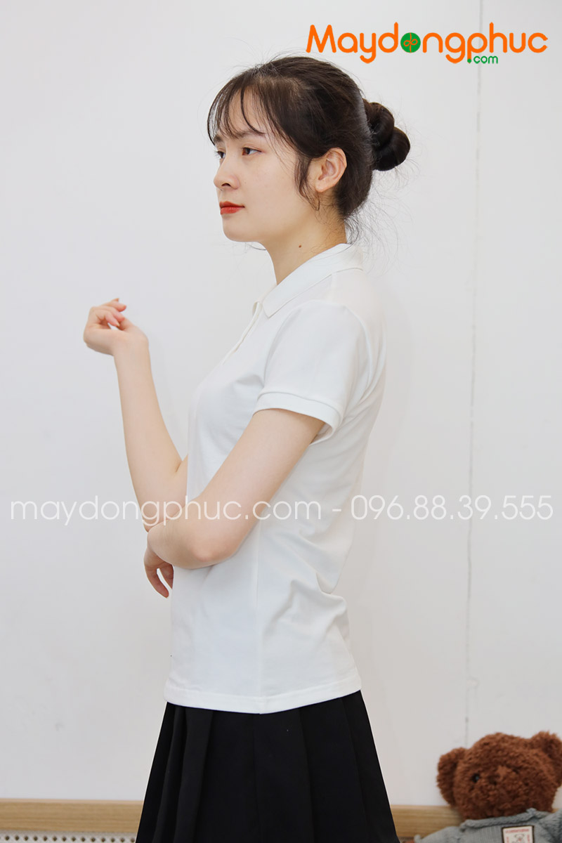 Áo phông polo màu trắng - mẫu 3