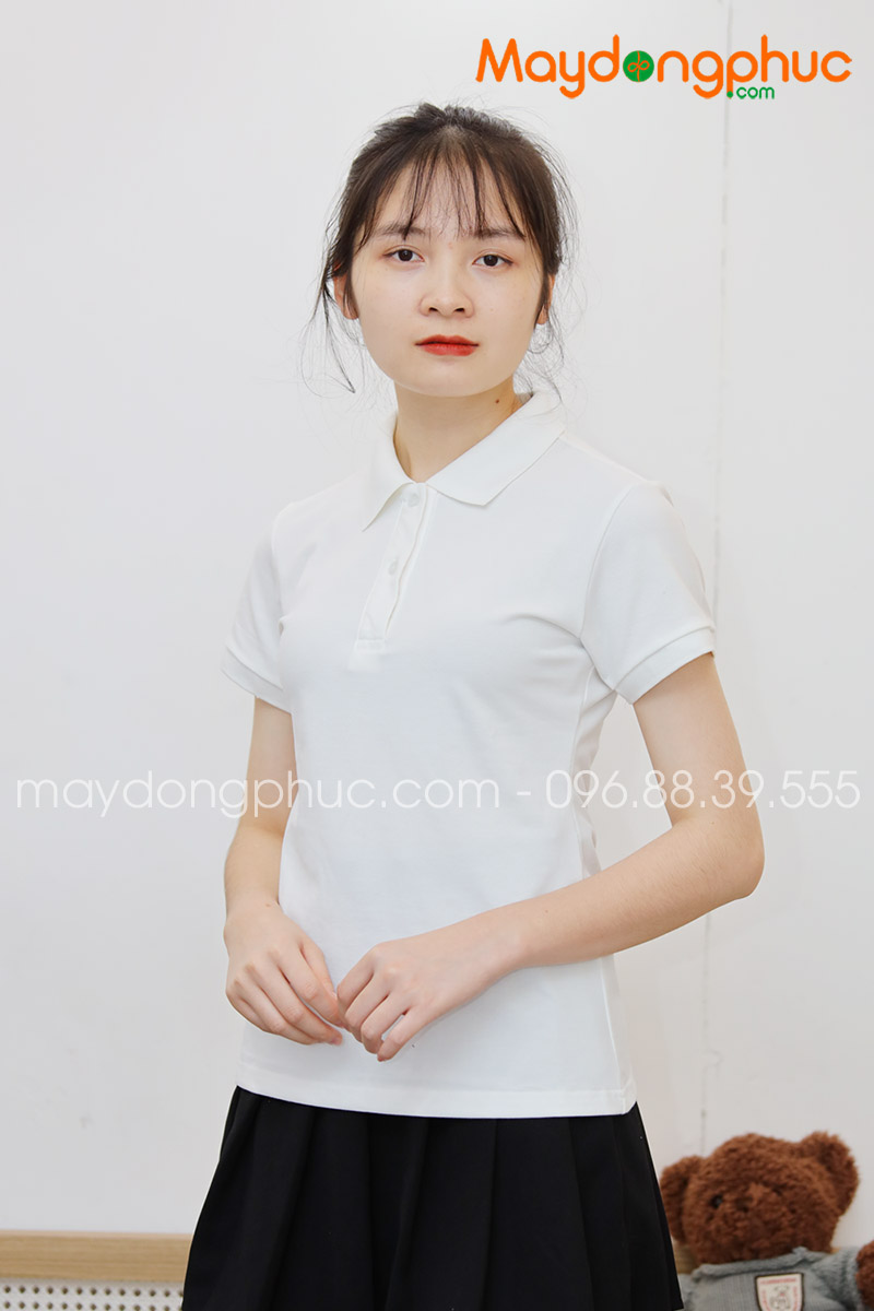 Áo phông polo màu trắng - mẫu 4