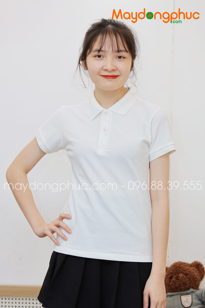Áo phông polo màu trắng - mẫu 5
