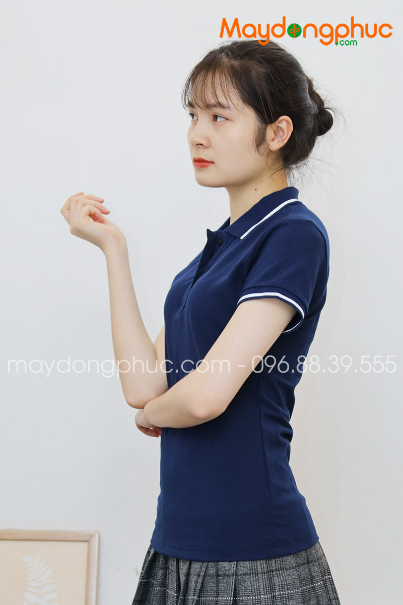 Áo phông polo màu xanh đen - mẫu 2