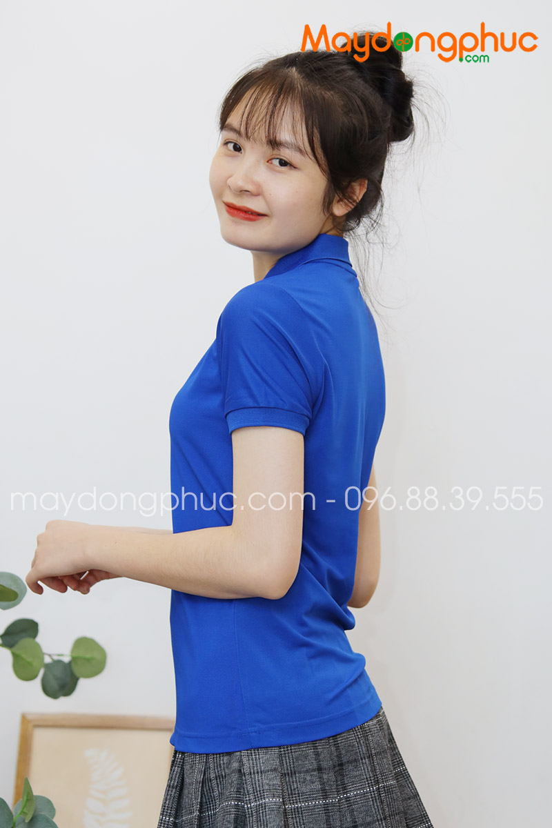Áo phông polo màu xanh dương - mẫu 2