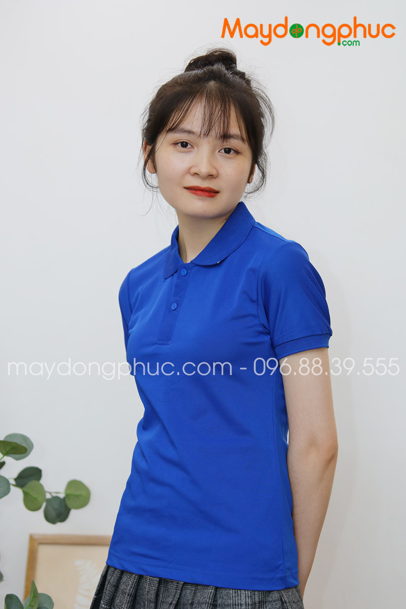 Áo phông polo màu xanh dương - mẫu 3