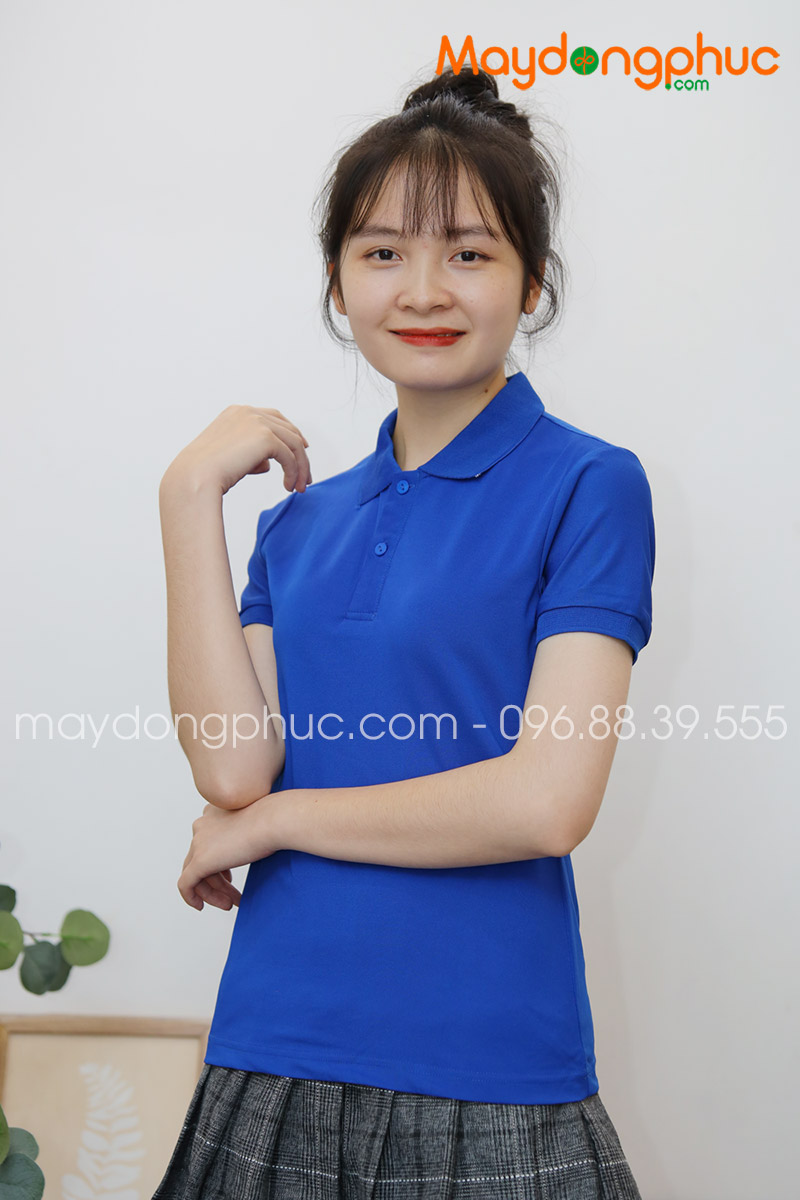 Áo phông polo màu xanh dương - mẫu 6