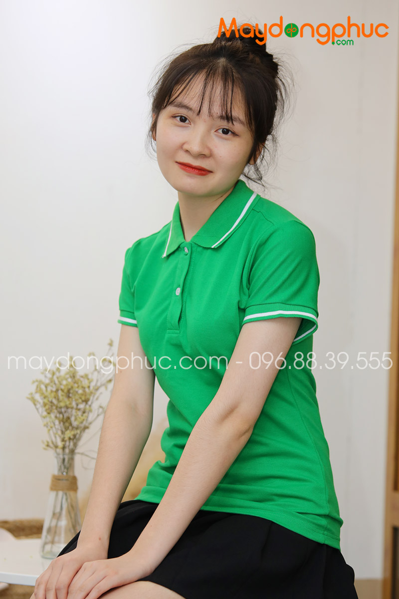 Áo phông polo màu xanh lá - mẫu 5