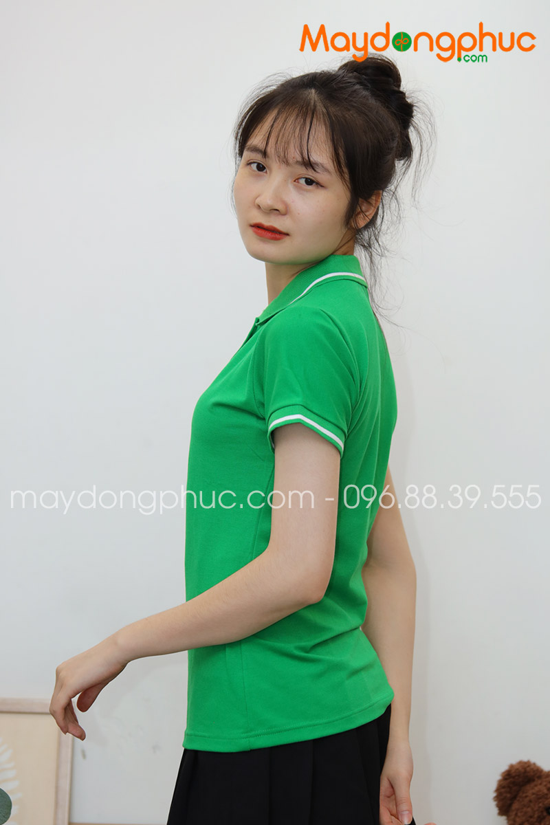 Áo phông polo màu xanh lá - mẫu 6