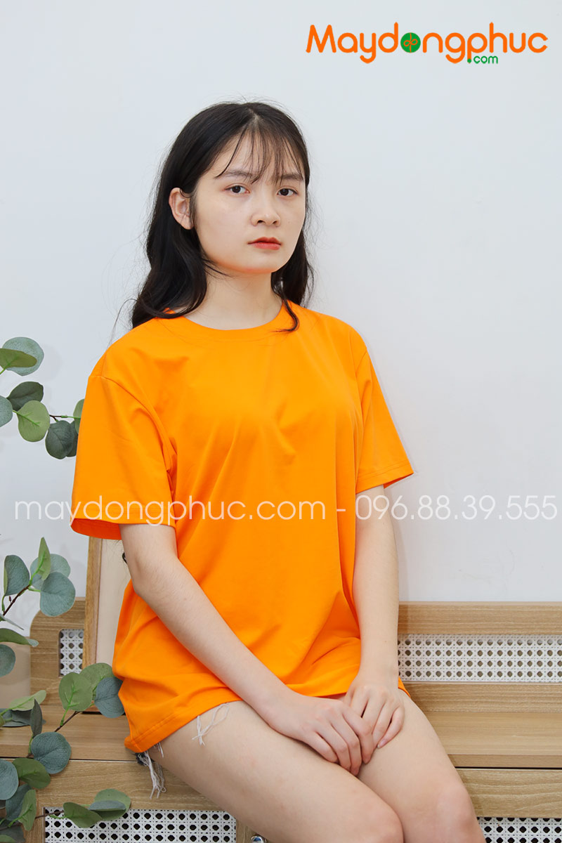 Áo phông tay lỡ màu cam