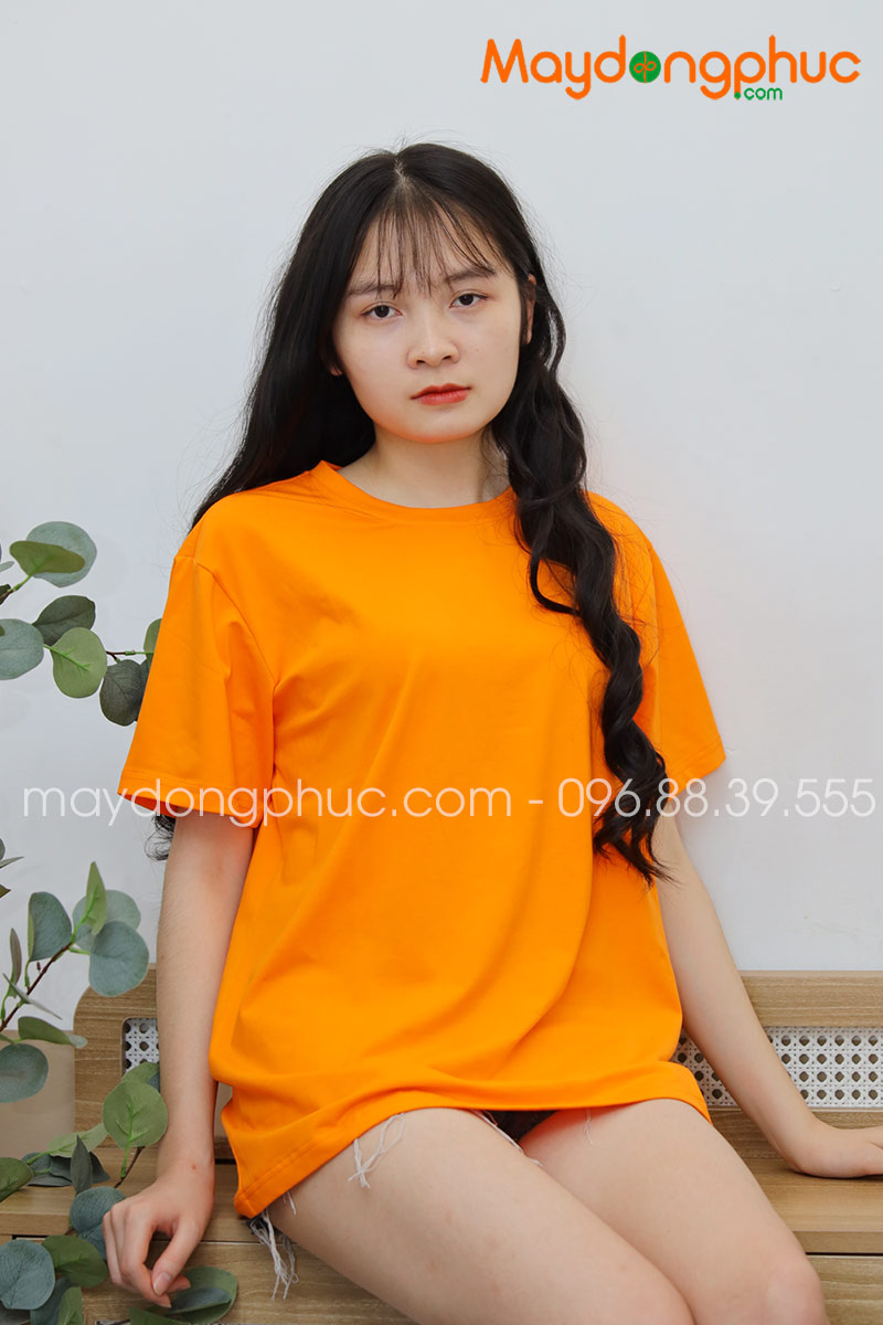 Áo phông tay lỡ màu cam - mẫu 2