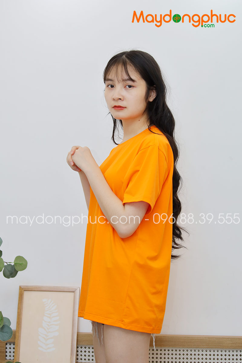 Áo phông tay lỡ màu cam - mẫu 3