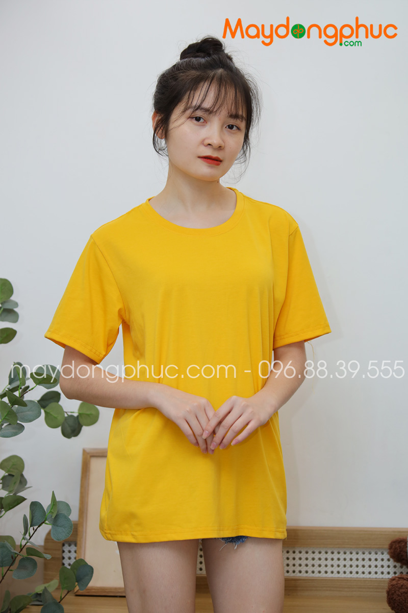 Áo phông tay lỡ màu vàng