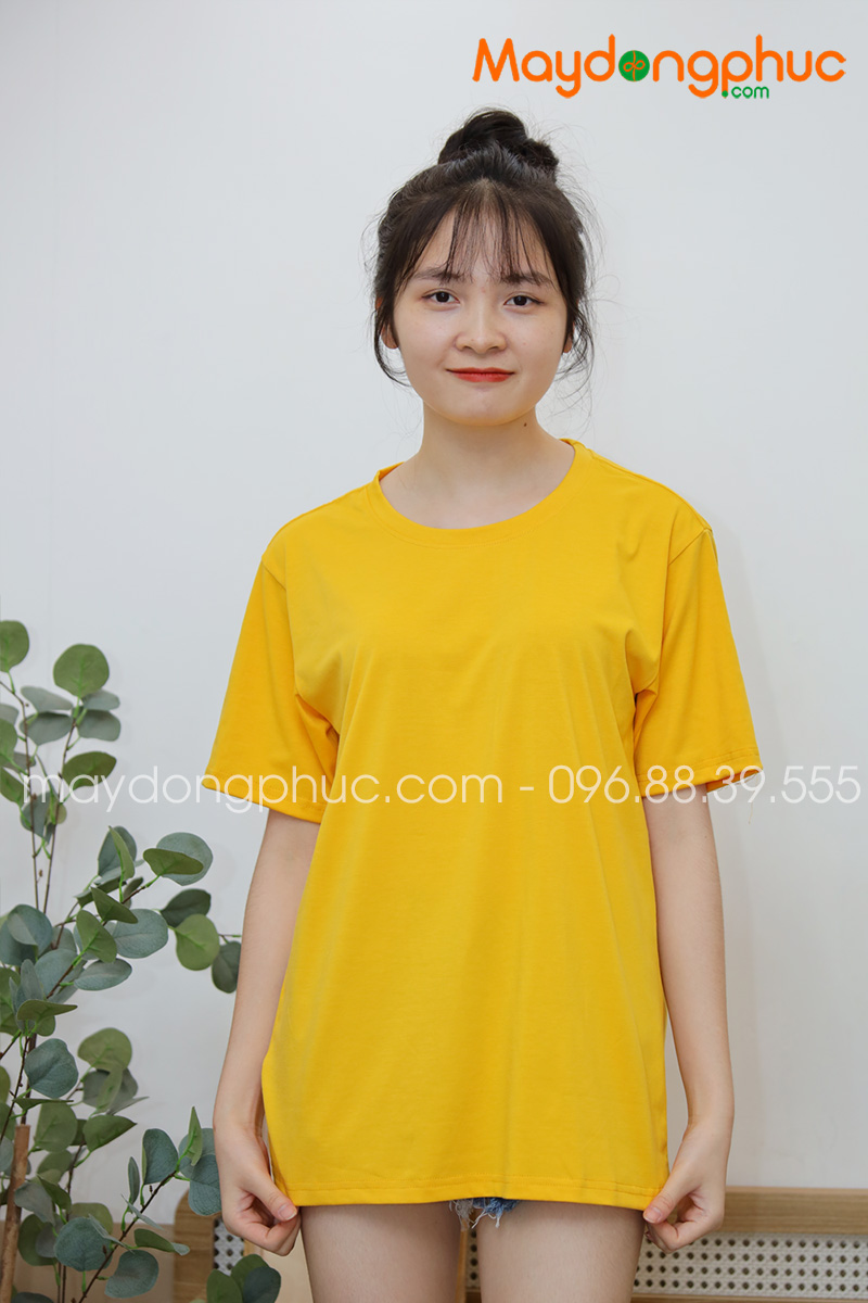 Áo phông tay lỡ màu vàng - mẫu 3