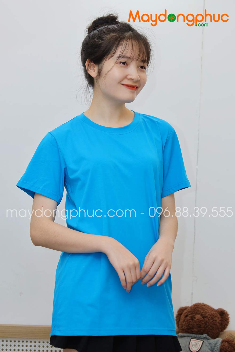 Áo phông tay lỡ màu xanh YA - mẫu 3