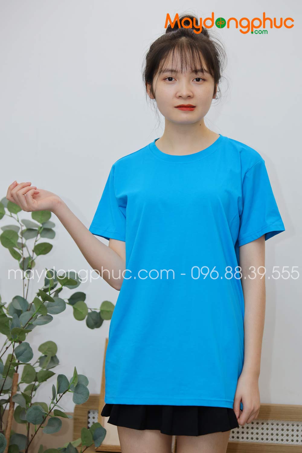 Áo phông tay lỡ màu xanh YA - mẫu 5