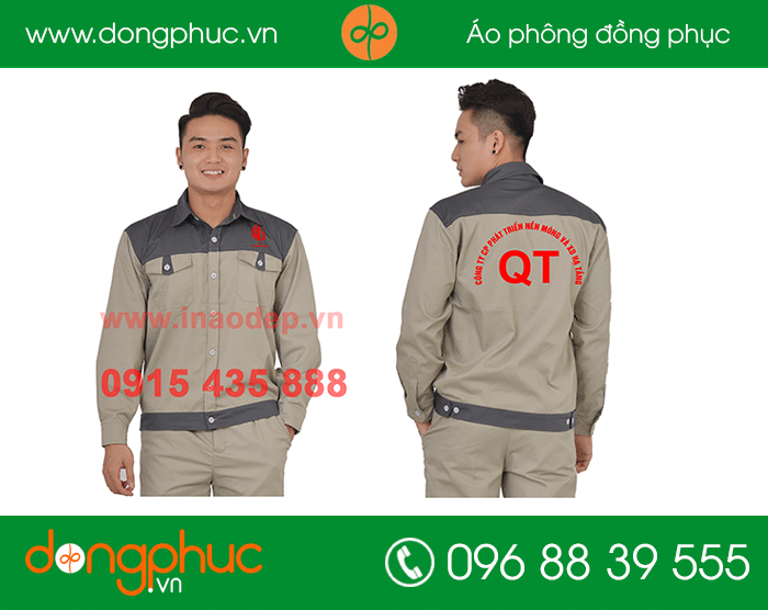 May đồng phục bảo hộ công ty CP phát triển nền móng và xd hạ tầng QT