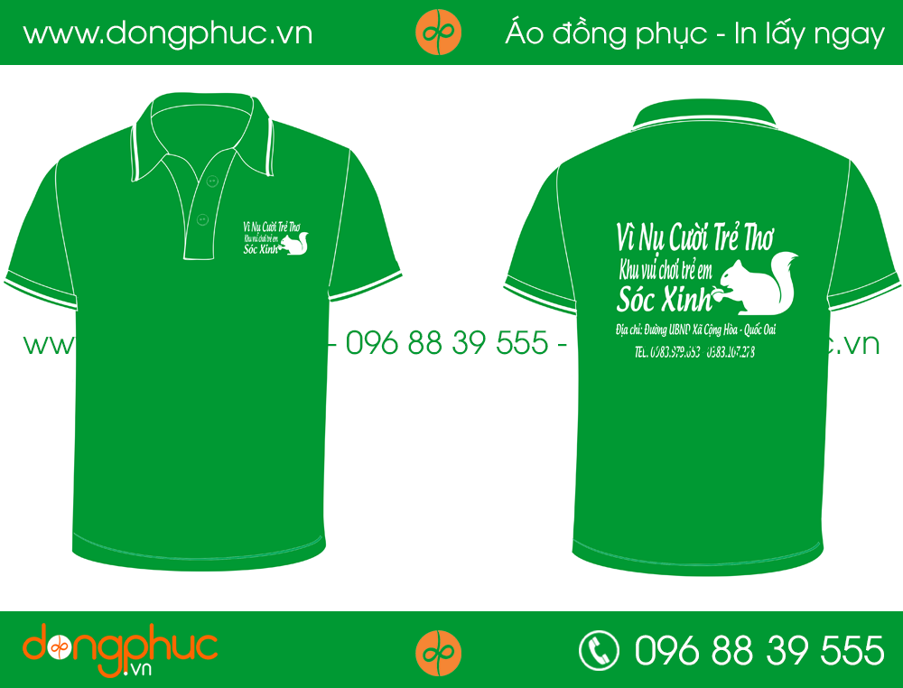 Áo phông đồng phục Khu vui chơi Sóc Xinh