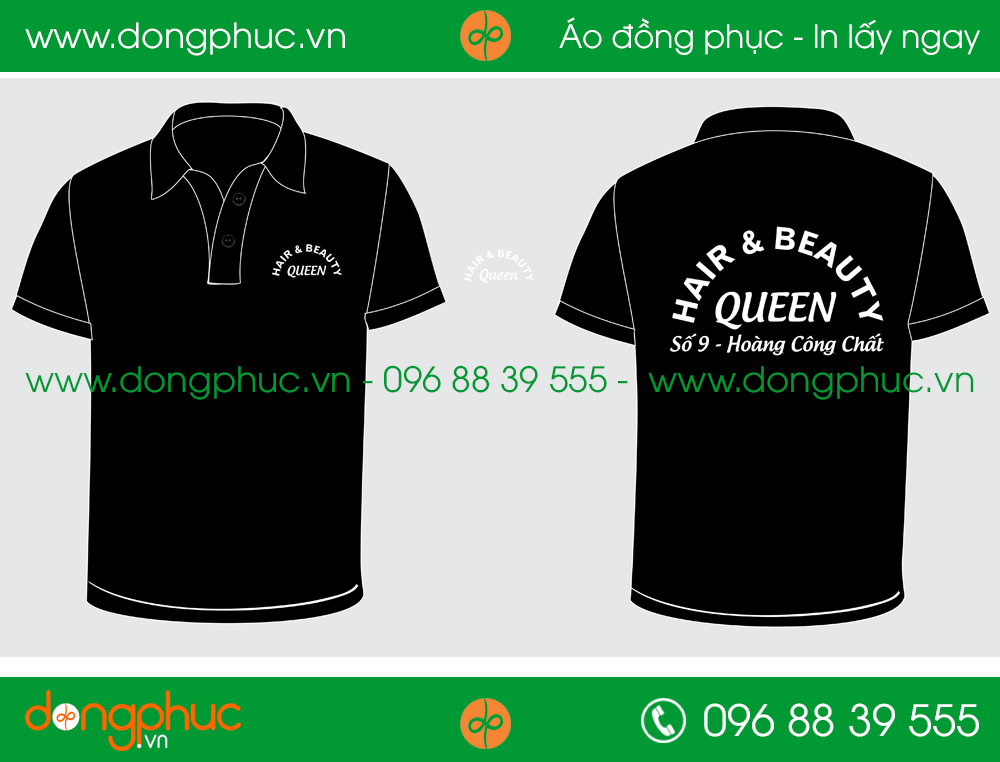 Áo phông đồng phục Hair & Beauty Queen
