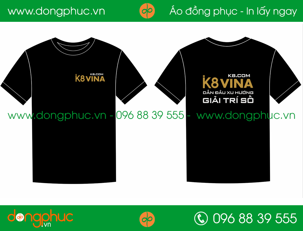 Áo phông đồng phục công ty Giải trí số K8 Vina