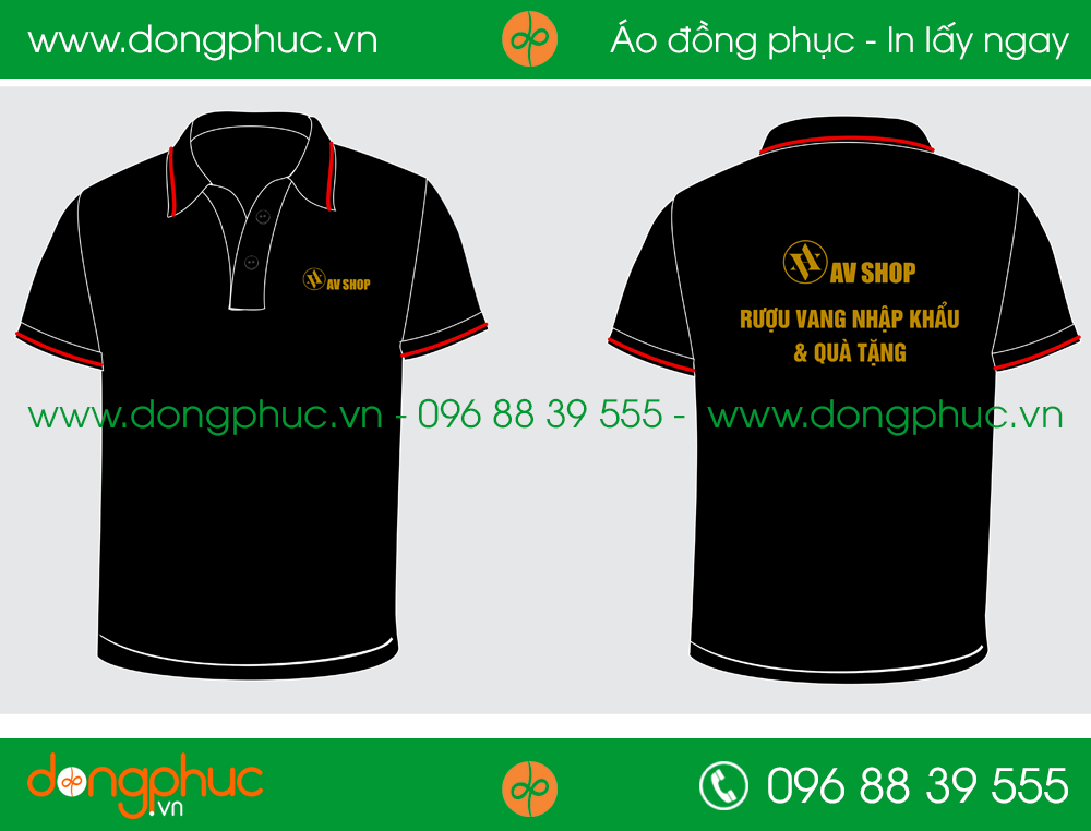 Áo phông đồng phục Shop rượu vang AV