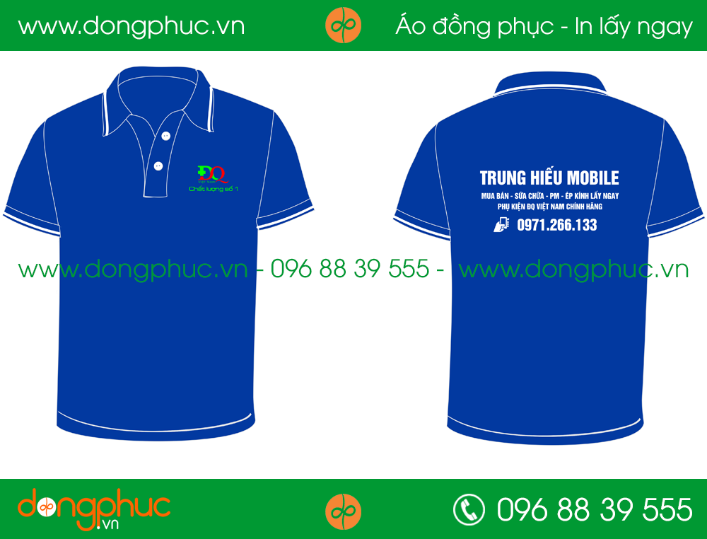 Áo phông đồng phục cửa hàng Trung Hiếu Mobile