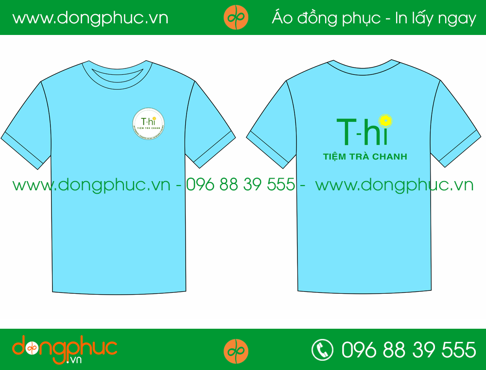 Áo phông đồng phục tiệm trà chanh Thi