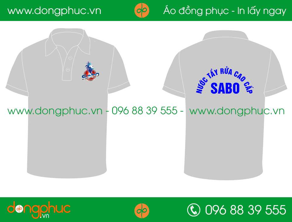 Áo phông đồng phục công ty nước tẩy tửa rửa Sabo