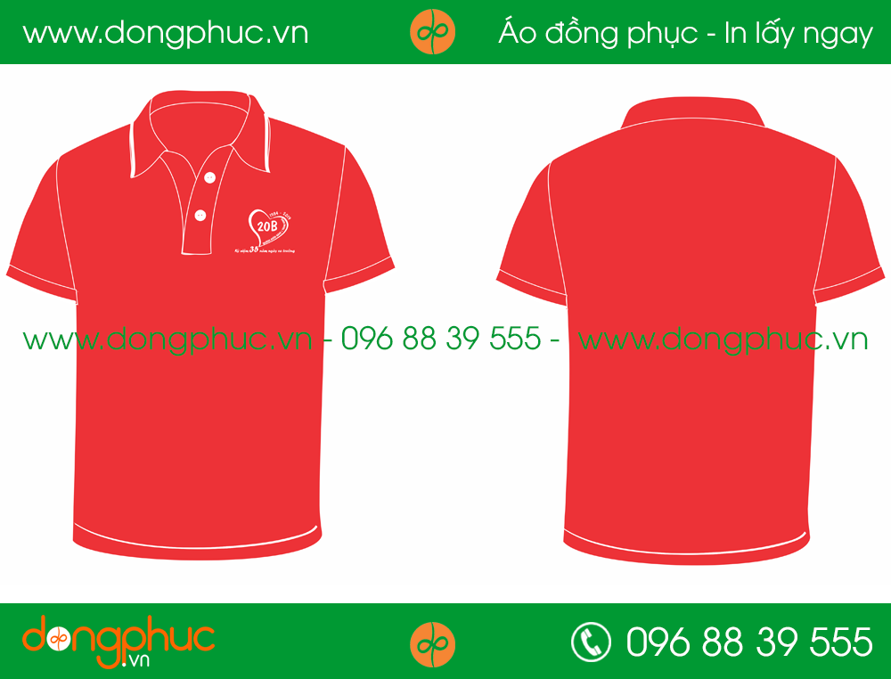 Áo phông đồng phục Lớp 20B – 30 năm ngày ra trường