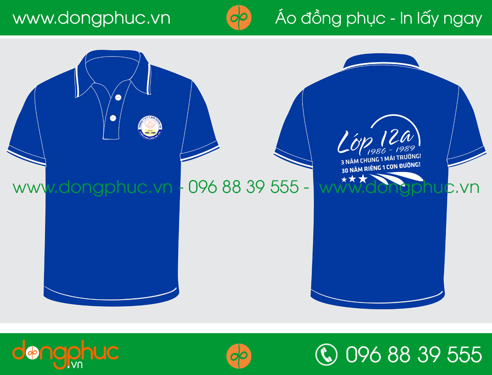 Áo phông đồng phục Lớp 12A – Chung một mái trường