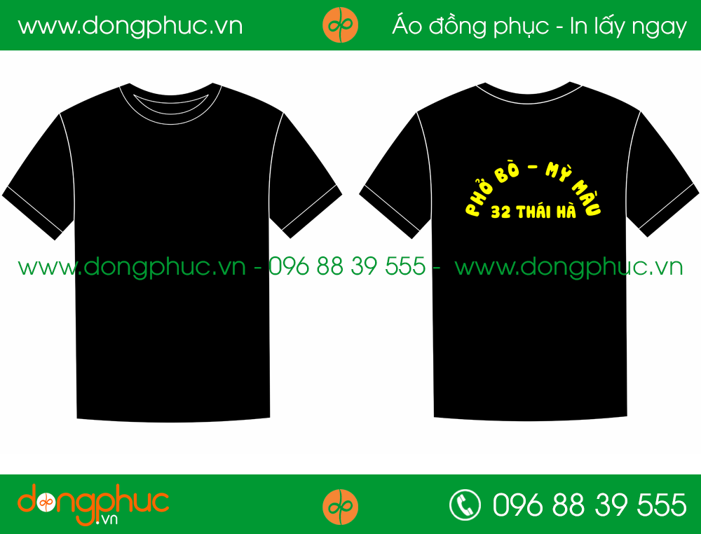 Áo phông đồng phục nhà hàng Phở bò – Mỳ hàu