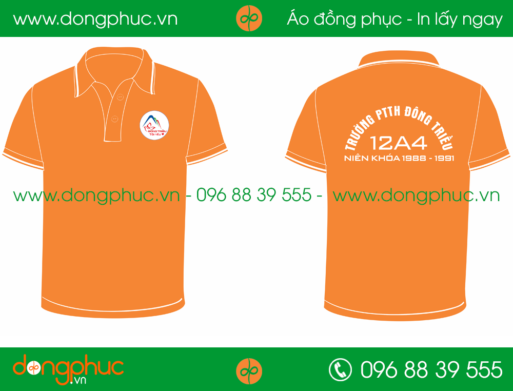 Áo phông đồng phục Lớp 12A4 – Trường THPT Đông Triều
