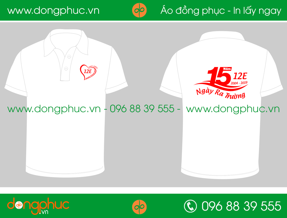 Áo phông đồng phục Lớp 12E – Trường PTTH Mỹ Đình