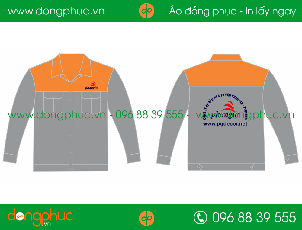 Áo bảo hộ đồng phục cty Phan Gia