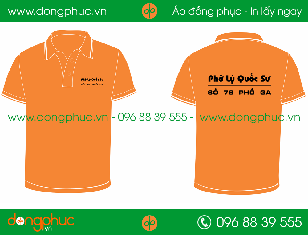 Áo phông đồng phục nhà hàng Phở lý Quốc Sư