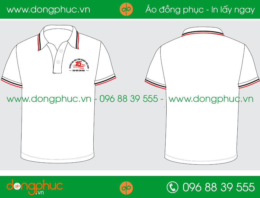 Áo phông đồng phục Lớp 45A – Trường ĐH Lâm Nghiệp