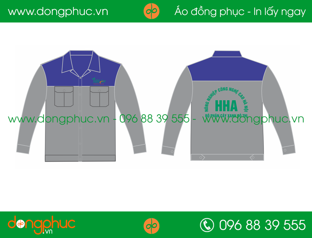 Áo bảo hộ đồng phục cty Công Nghệ Cao HHA
