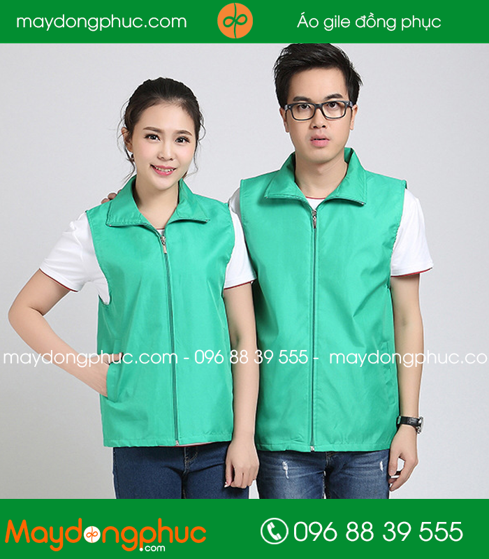 Mẫu áo gile công nhân màu Xanh lơ
