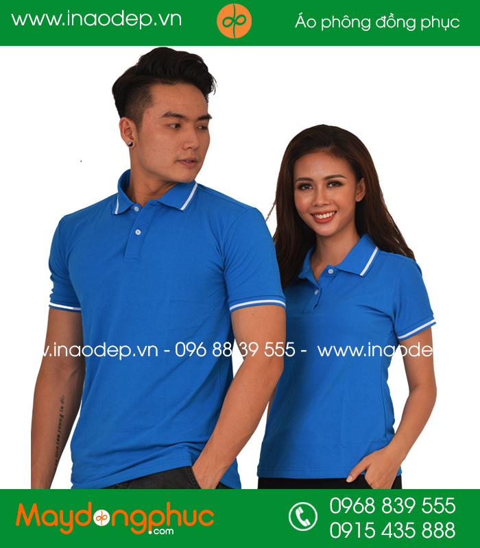 Áo phông đồng phục màu xanh YA