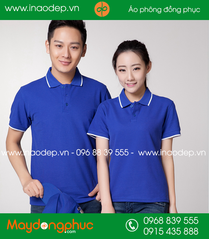 Áo phông đồng phục màu xanh bích - mẫu 2