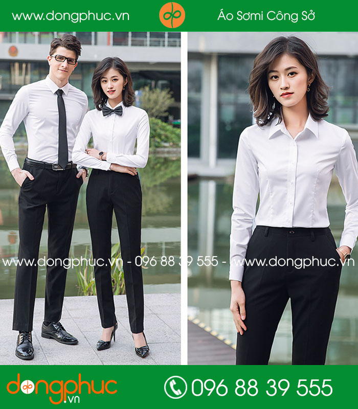 Đồng phục áo sơ mi màu trắng - mẫu 4