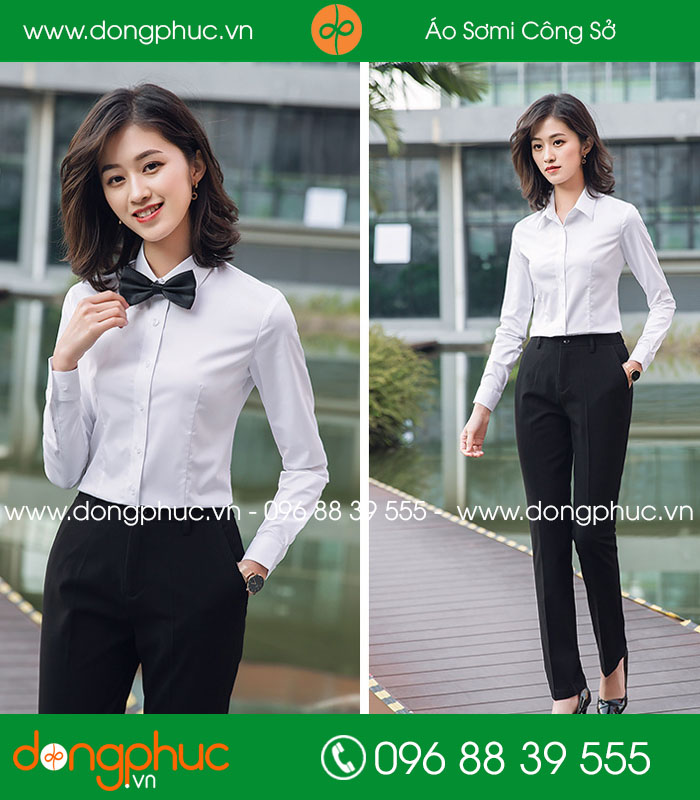 Đồng phục áo sơ mi màu trắng - mẫu 5