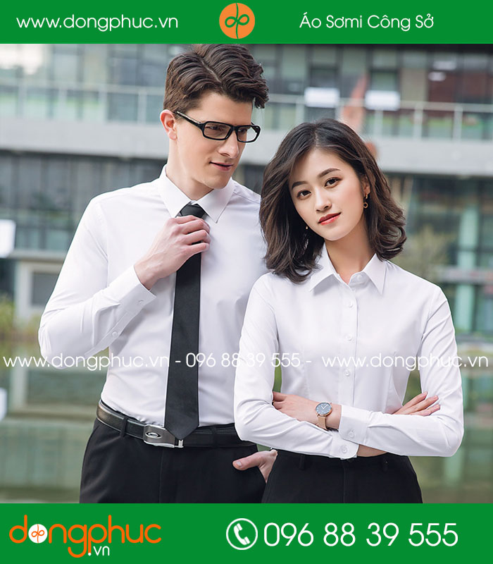 Đồng phục áo sơ mi màu trắng - mẫu 2