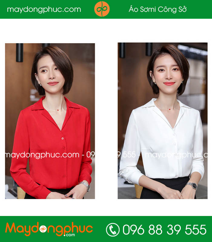 Đồng phục áo sơ mi màu trắng - mẫu 3
