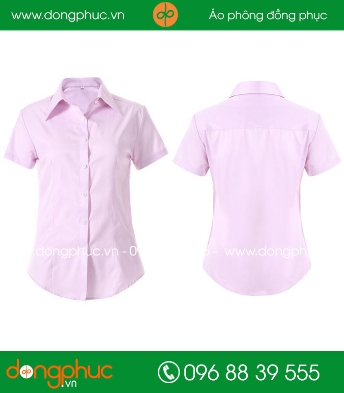 Đồng phục áo sơ mi màu hồng nhạt - mẫu 2