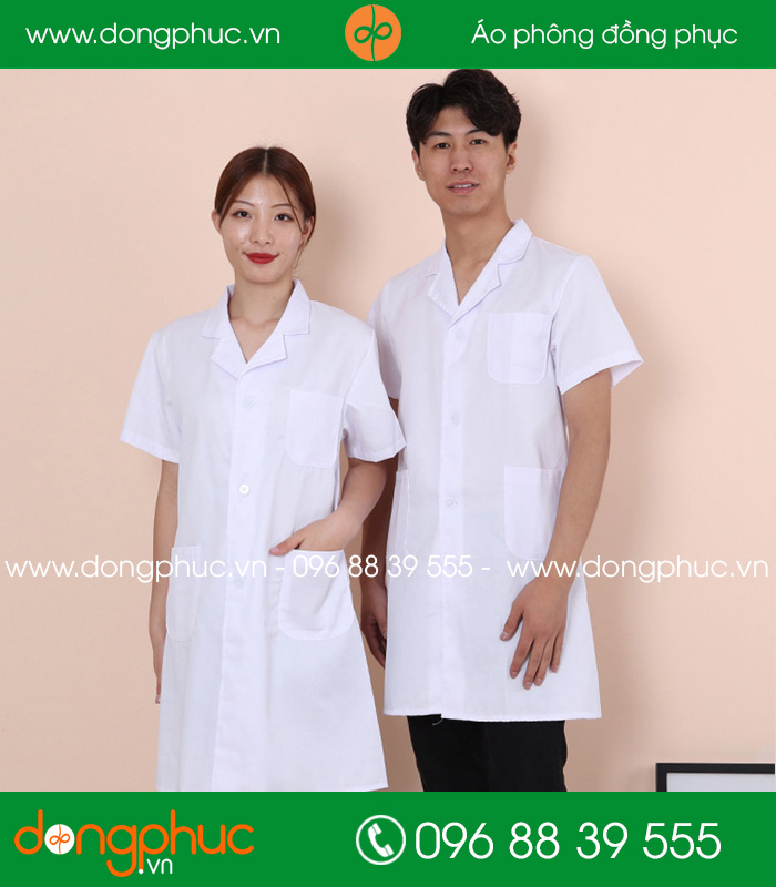 Áo blouse đồng phục y tá – Bác sĩ màu trắng - mẫu 2