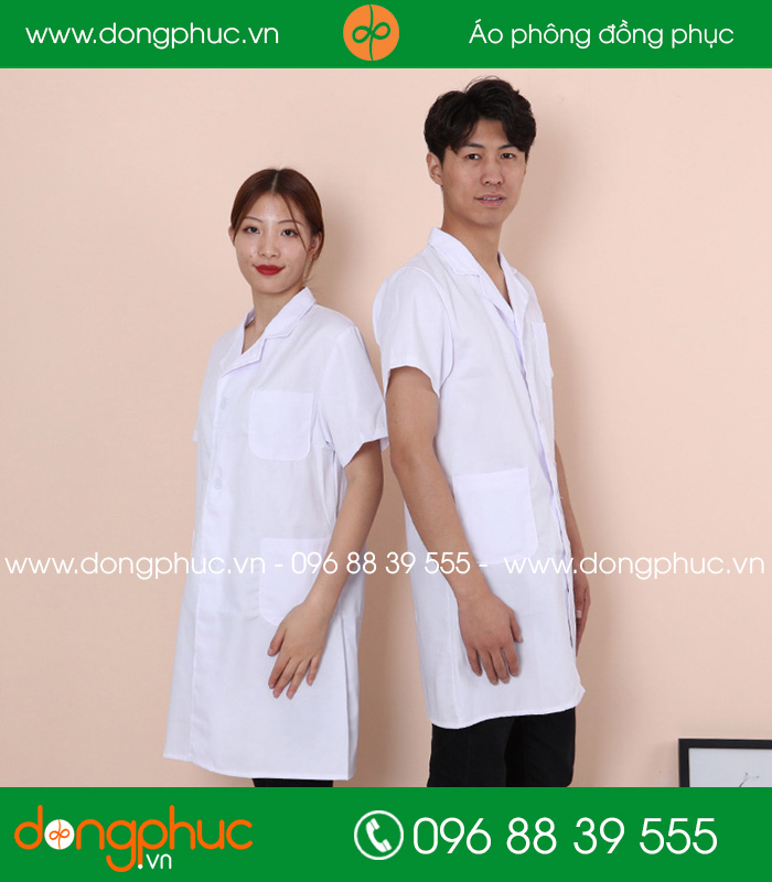Áo blouse đồng phục y tá – Bác sĩ màu trắng - mẫu 3